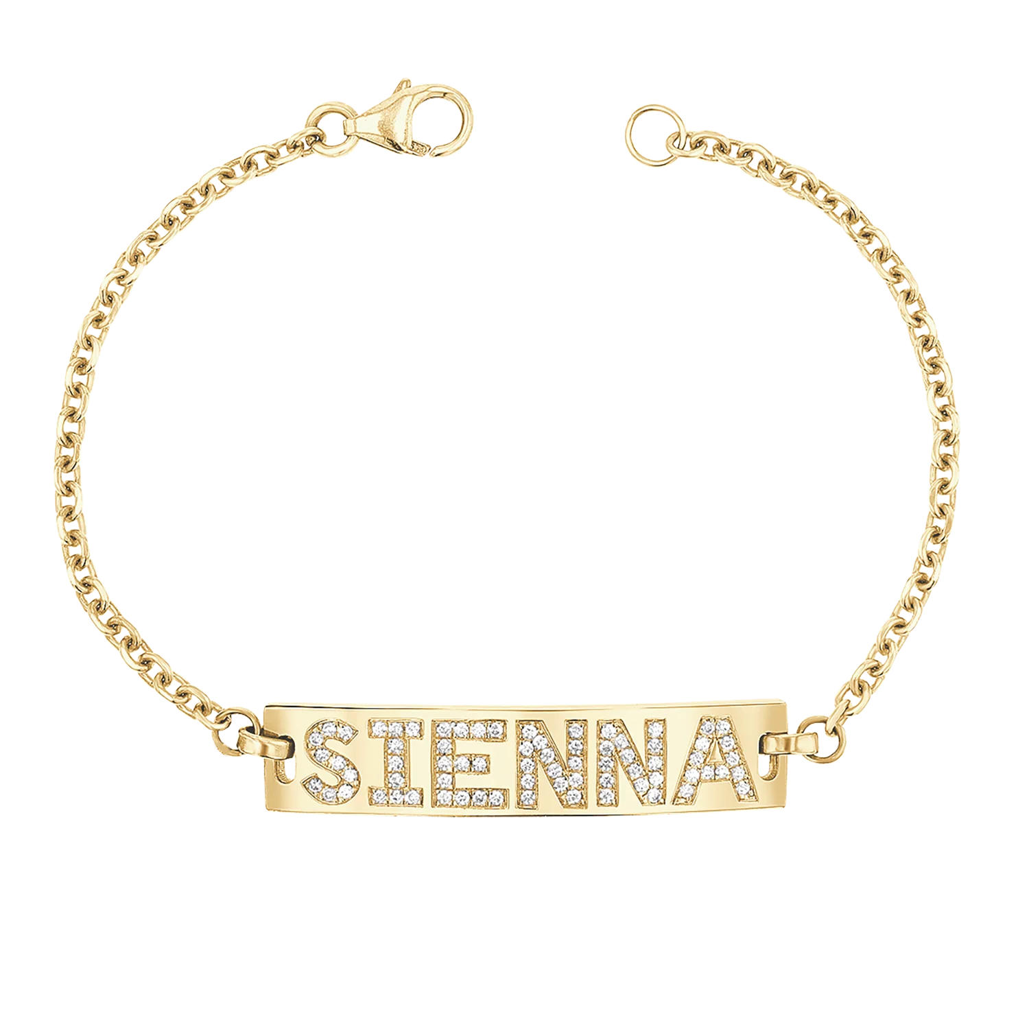 Custom Diamond Name ID Bracelet - Image 4