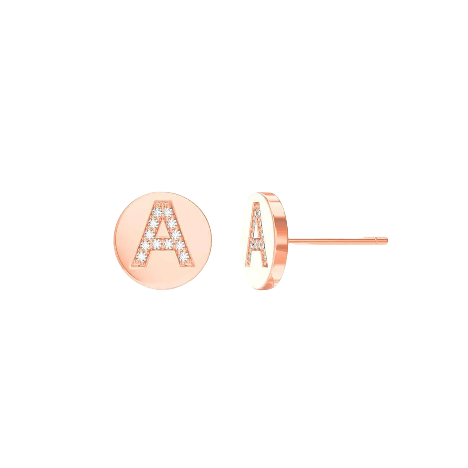 Kids Diamond Initial Coin Earrings - Image 3